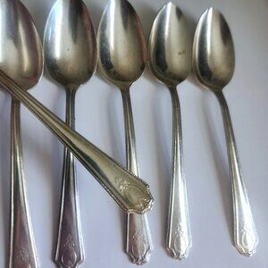 R.&B AIX International Teaspoon Set of 6 Vintage Silverplate 6 1/4"